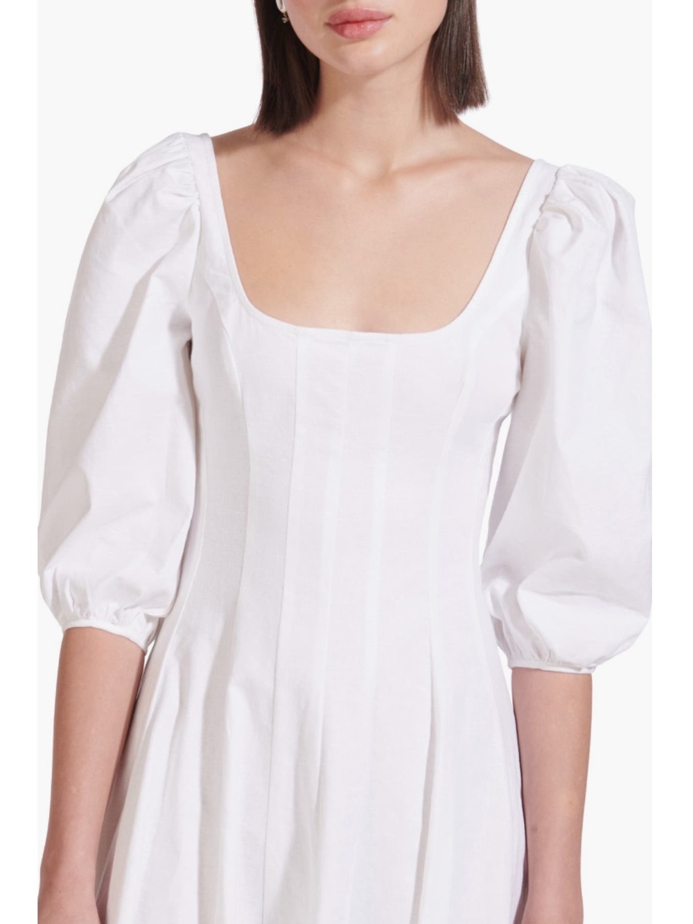 STAUD Swells Cotton Linen Midi Dress, NEW - Picture 4 of 16